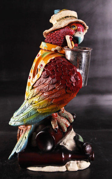 Small Parrot Butler Statue