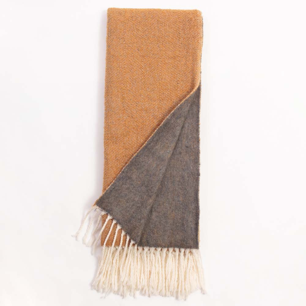 Edelia Wool Throw Blanket, Gold