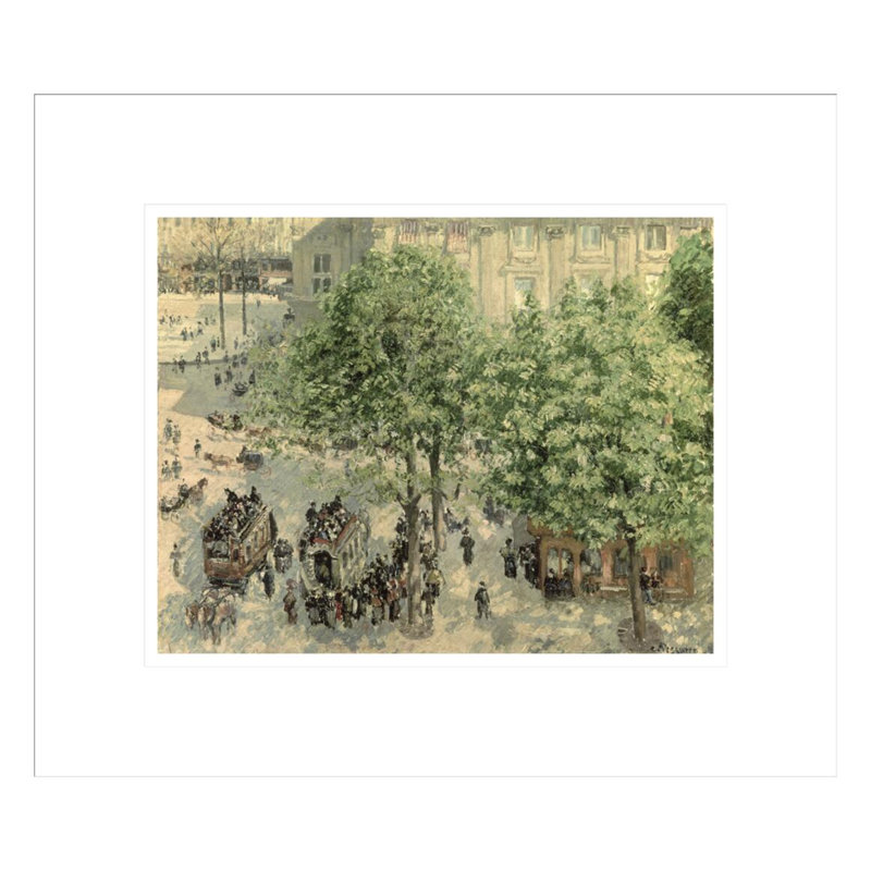 «Place du Theatre-Francais Spring» par Camille Pissarro, impression giclée encadrée, H 13,75 po x l 15,95 po