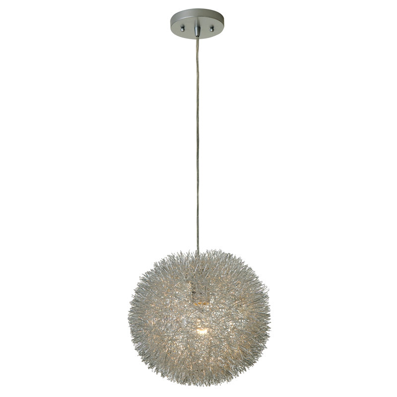 Luminaire suspendu sphère 1 lumière Chidester, Petit, Aluminium