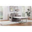 Canapé-lit simple 47,2 po Canapé-lit avec matelas pliable, table d'appoint pliable, pochette de rangement latérale et deux ports USB pour le salon, gris-brun