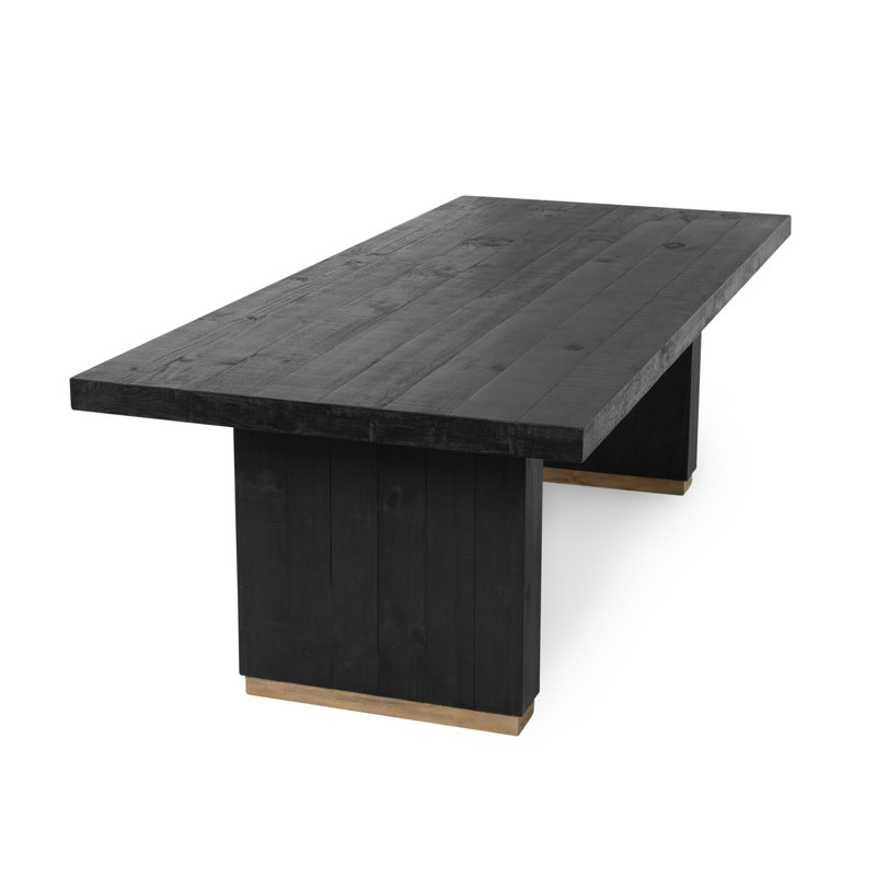 Lynx 94" Reclaimed Pine Wood Dining Table, Black