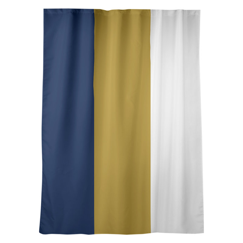 Striped Room Darkening Rod Pocket Single Curtain Panel, Los Angeles Baseball Navy Blue/Gold/White
