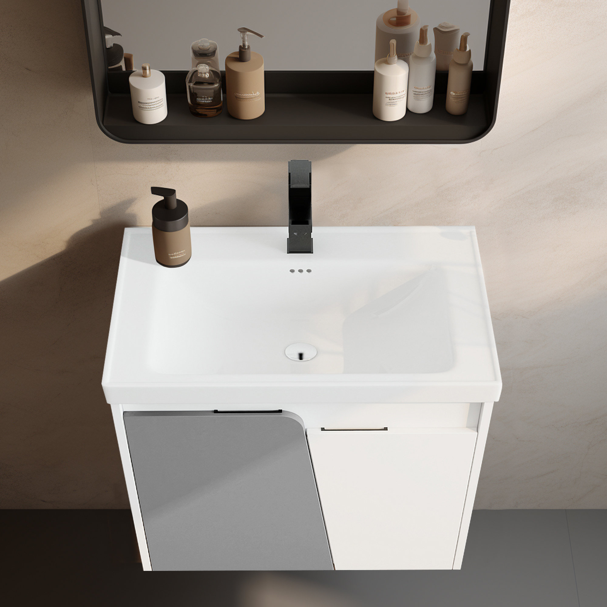 Ebern Designs Keshanna 23.8'' Single Bathroom Vanity with Ceramic Top ...