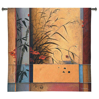 Tapisserie florale en bambou
