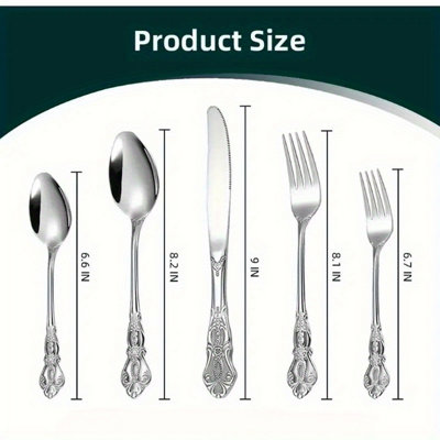 Ensemble de 30 pièces de couverts de style classique doré royal, le matériau en acier inoxydable est sécuritaire et durable pour les banquets de mariage et les repas raffinés, les couverts lourds vont au lave-vaisselle - service élégant pour 12 personnes, dîner de pique-nique / anniversaire / action de grâce