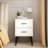 Modern 2-Drawer Nightstand With Metal Legs And Handles, Ideal For Compact Spaces And Stylish Storage In Bedrooms Or Living Rooms.