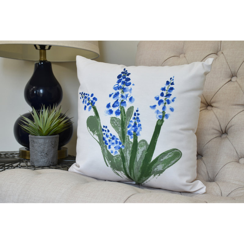 Farmers Market Bell Outdoor Square Pillow Cover and Insert, Blue, 20" x 20"