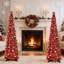 2 pièces 5 pi arbre de Noël artificiel escamotable à paillettes à la main-120696771