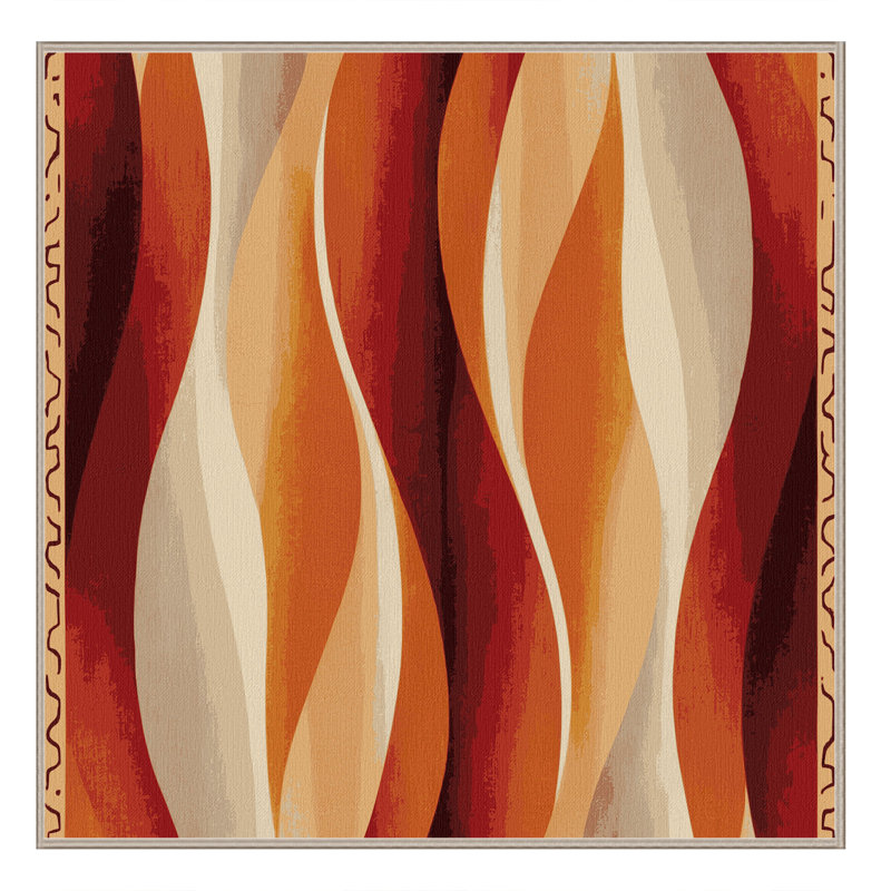 Crimson Veil Rug, Square 6'