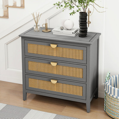 Armoire à 3 tiroirs Natural, gris, pour ranger vos fournitures