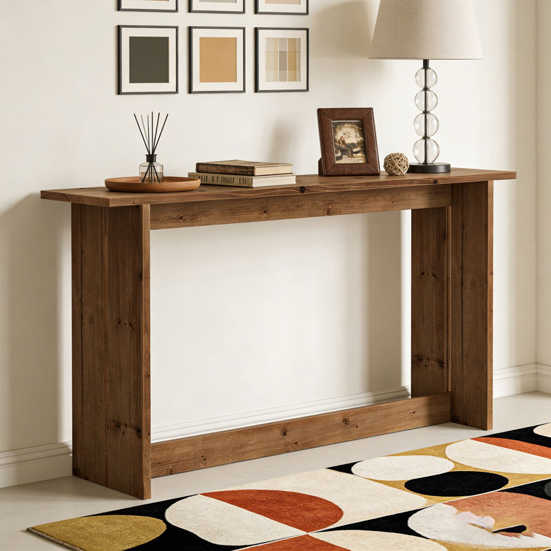 63“ Solid Wood Farmhouse Console Table