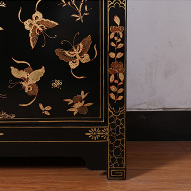 Nouvelle armoire d'entrée de style chinois, Noir