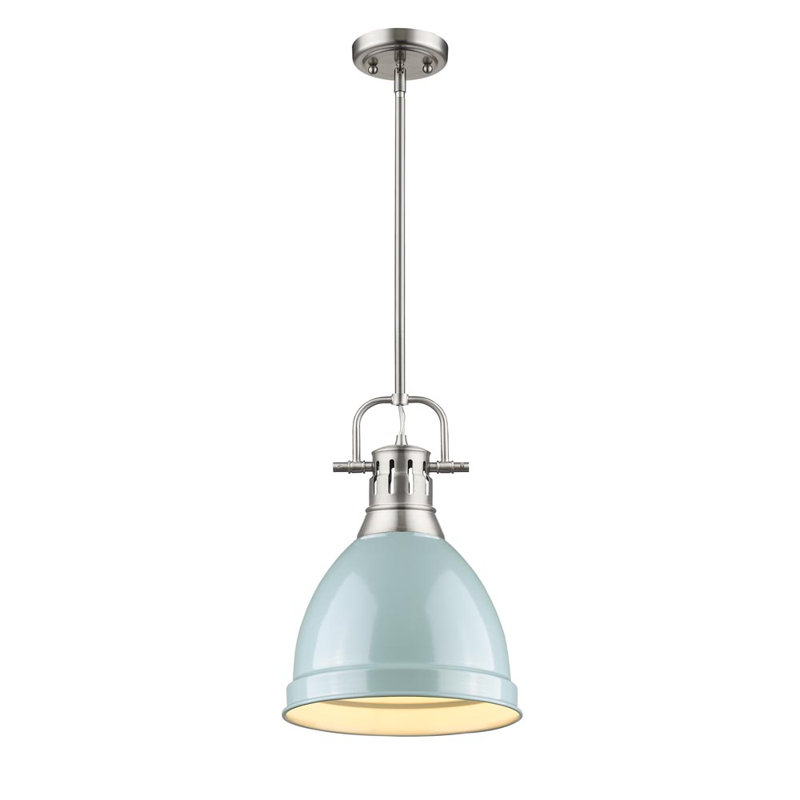 Luminaire suspendu unique / remarquable à 1 lumière Ruthie sans accents de matériau secondaire ou d'accent, Écume de mer