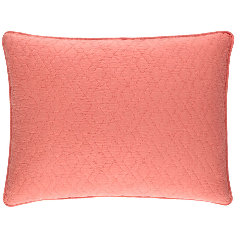 Birdie Cotton Shams, Dutch Euro, Coral