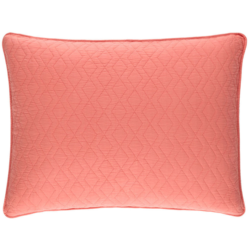 Birdie Cotton Shams, Coral, Dutch Euro