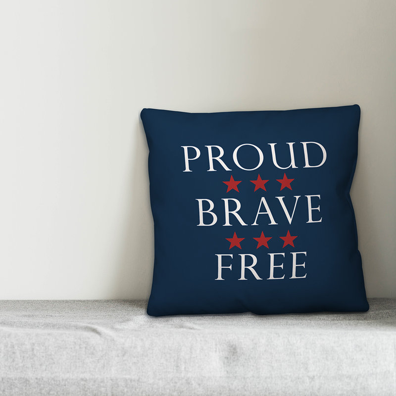  Housse de coussin Proud Brave Free, 16 po x 1 po