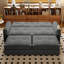 Canapé-lit modulaire convertible 3-en-1 avec port USB et rangement latéral, causeuse multifonctionnelle en velours côtelé gris pour le salon-1410608440