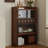 Nut-brown+Black Solid + Manufactured Wood+Glass Display Cases