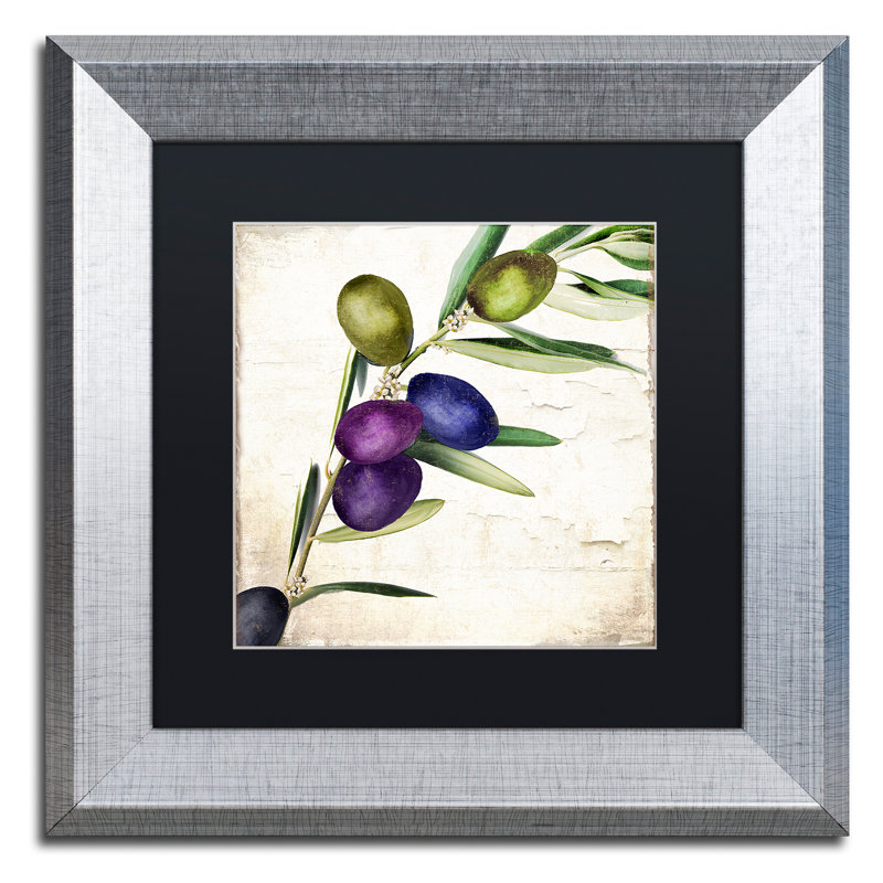 «Jadaya Olive Branch III» par Color Bakery, reproduction d'art encadrée, H 11 po x l 14 po x P 0,5 po, Noir, Noir