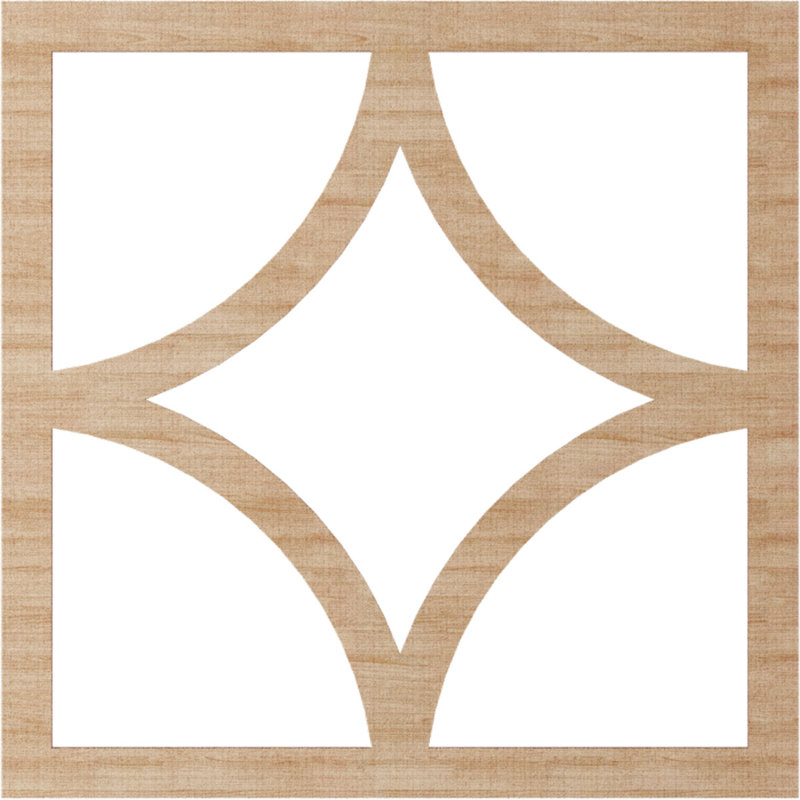 Médaillon de plafond ajouré en bois Statesman, Aulne, H 34 po x l 34 po x P 0,38 po