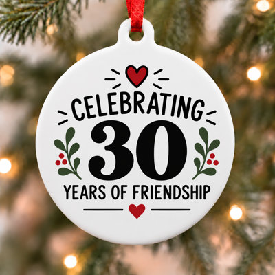 Ornement de Noël célébrant 30 ans d'amitié
