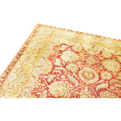 High-Quality Hand-Knotted Red And Gold Area Rug