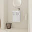 Meuble-lavabo flottant mural avec lavabo en céramique et porte d'armoire, meuble-lavabo pour salle de bain