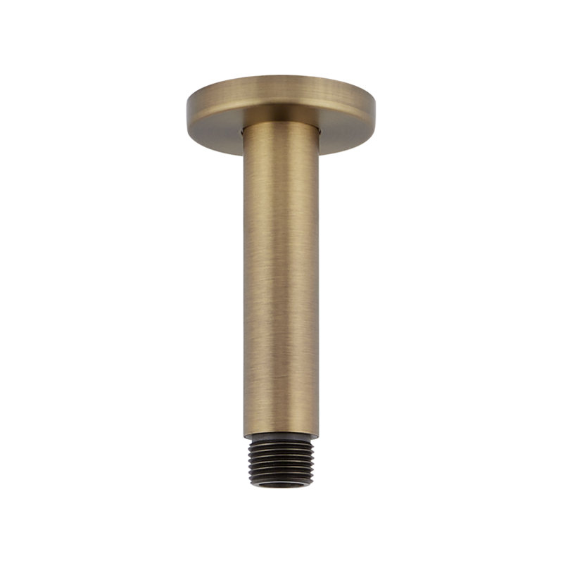 FundamentALL 4" Ceiling-Mount Shower Arm and Flange, Aged Brass