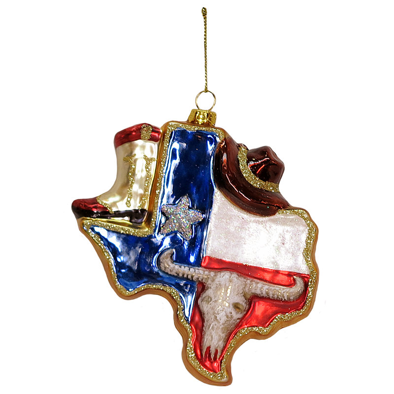 Ornement Texas State - ensemble de 6 3,5 pouces