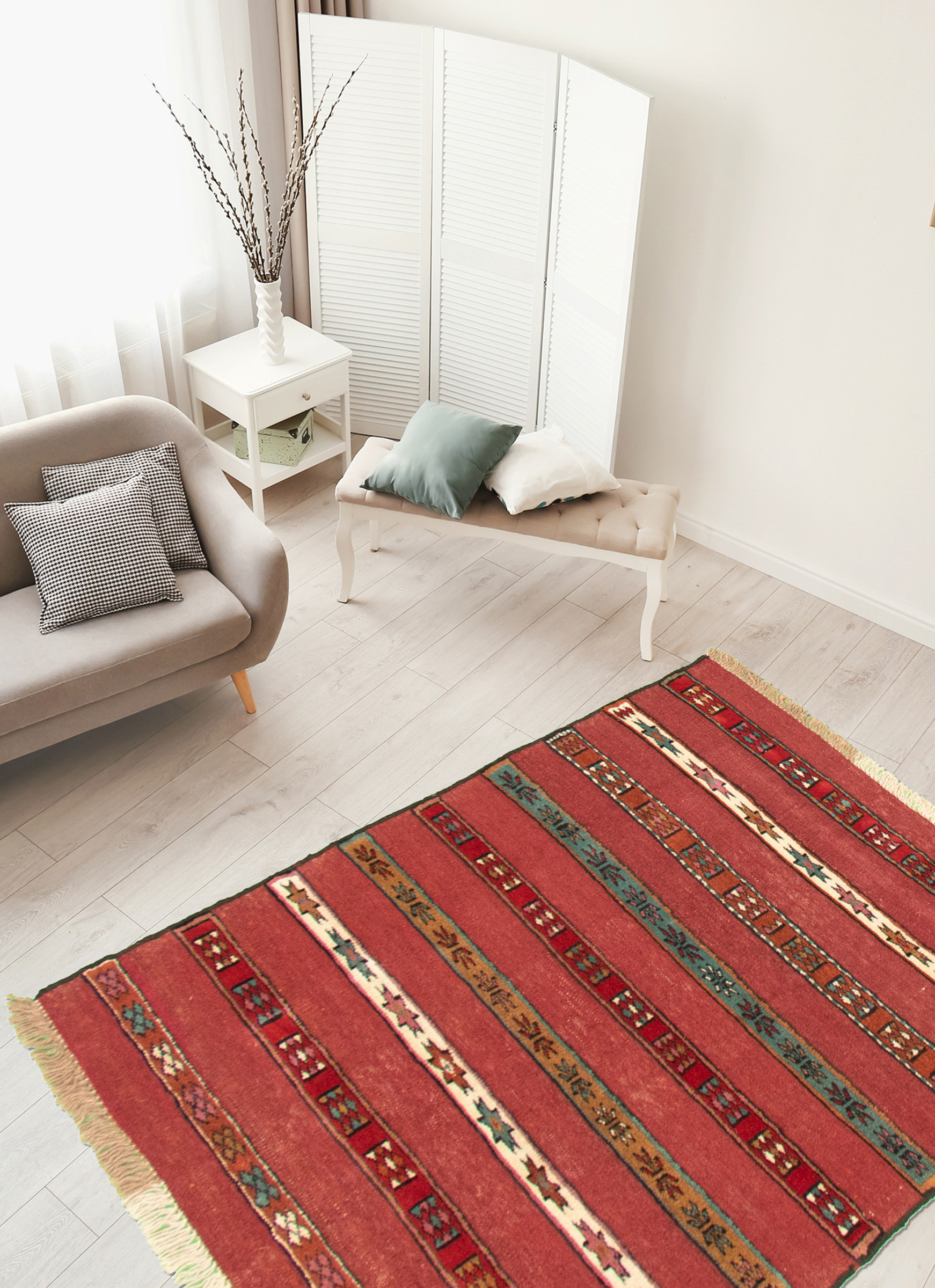 Foundry Select Hand Knotted Wool Dark Red Rug | Wayfair