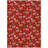 Machine Washable Indoor/Outdoor Snowflake Ho Ho Ho Xhevrie Red Rug-1329937393