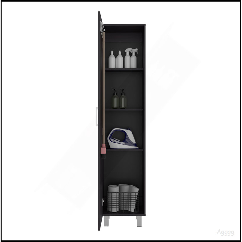 Wenge Storage Cabinet With Fixed Shelf, Wenge