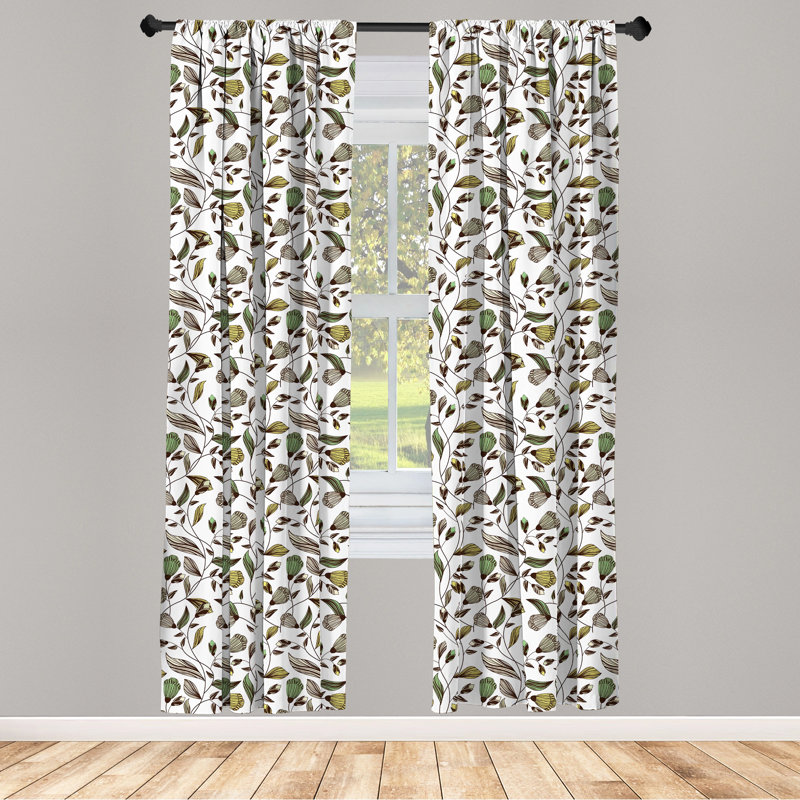 Floral Semi-Sheer Rod Pocket Sliding Panel, 28" x 84"