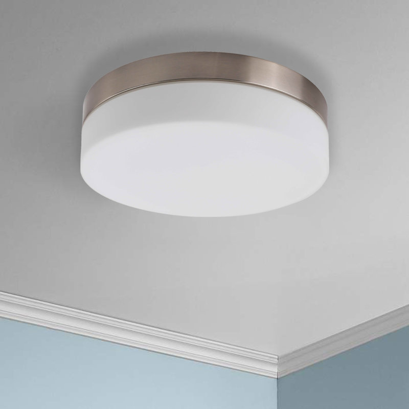 Plafonnier encastré cylindrique à 1 lumière Tudela, H 3 po x l 7 po x P 7 po
