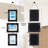 Hanging Picture Frames Rustic Solid Wood 3 Opening Picture Frame Collage Wall Mounted Set Display 4X6 Pictures With Mat Or 5X7 Without Mat (Weathered Black)