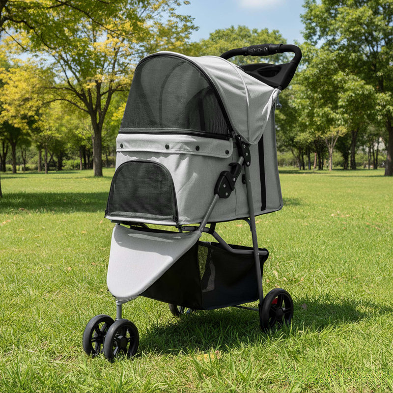 Foldable Pet Stroller, Grey