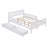 Full Size Wooden Frame Material Platform Bed Frame With Guardrails On Both Sides And Two With Storage Function Drawers,In White Finish-1679901074-1679901085