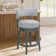 Swivel Upholstered  Counter Bar Stool with Solid Wood Frame