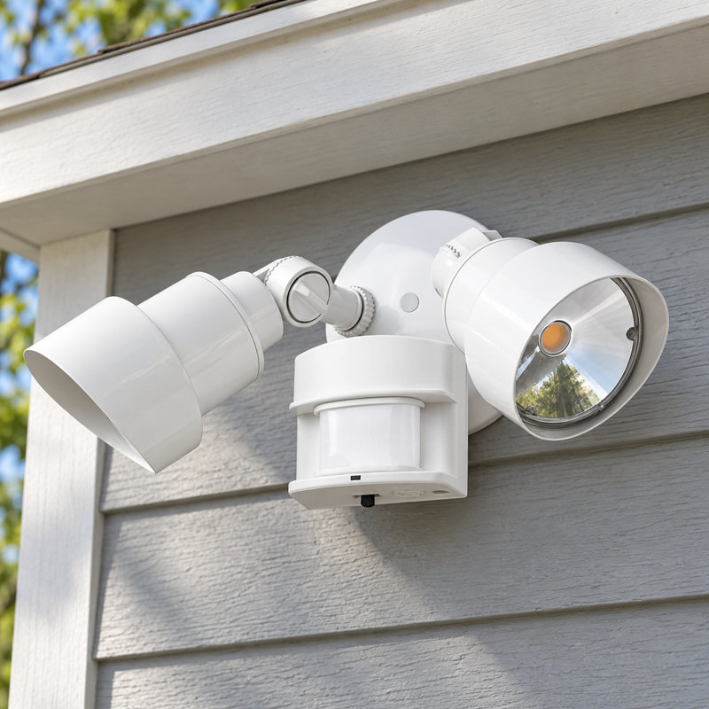 Mckeehan 24-Watt LED Outdoor Security Spot Light with Motion Sensor, White