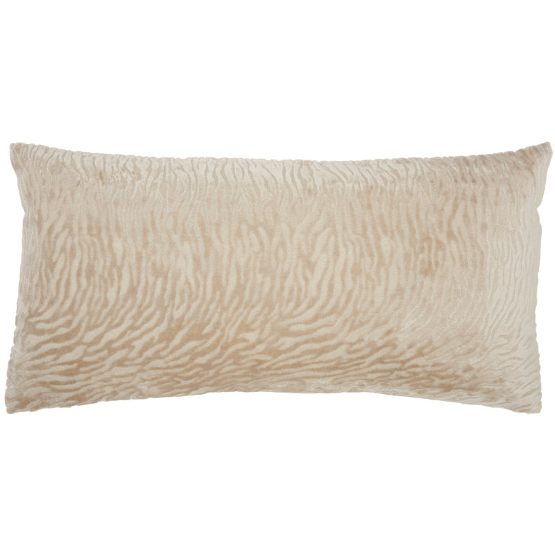  Square Pillow Cover & Insert, Beige, 12" H x 24" W, Rectangular