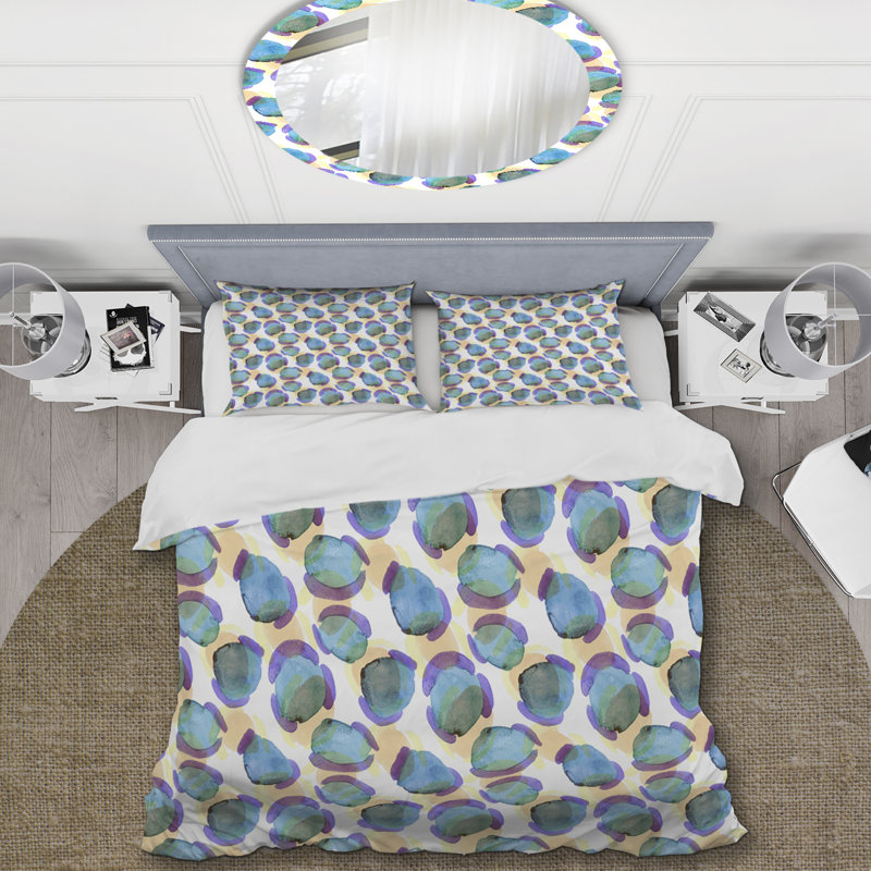 Ensemble de housse de couette en microfibre bleu sarcelle / rose / brun 3 pièces