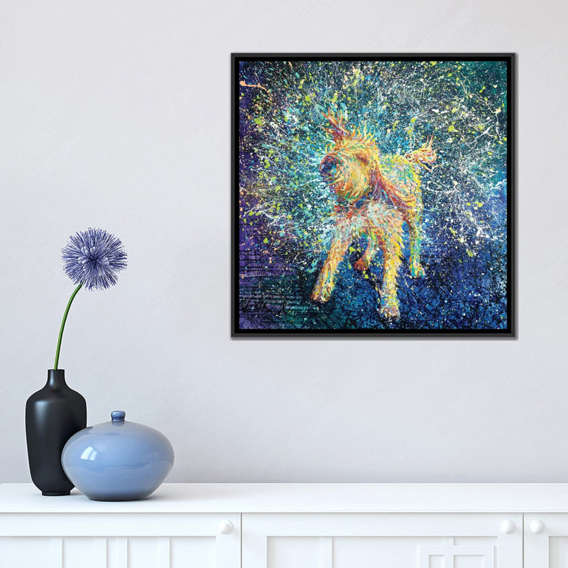 «Teroidal» par Iris Scott, impression sur toile tendue, H 18 po x l 18 po x P 1,5 po, Toile avec cadre noir, Pas de tapis