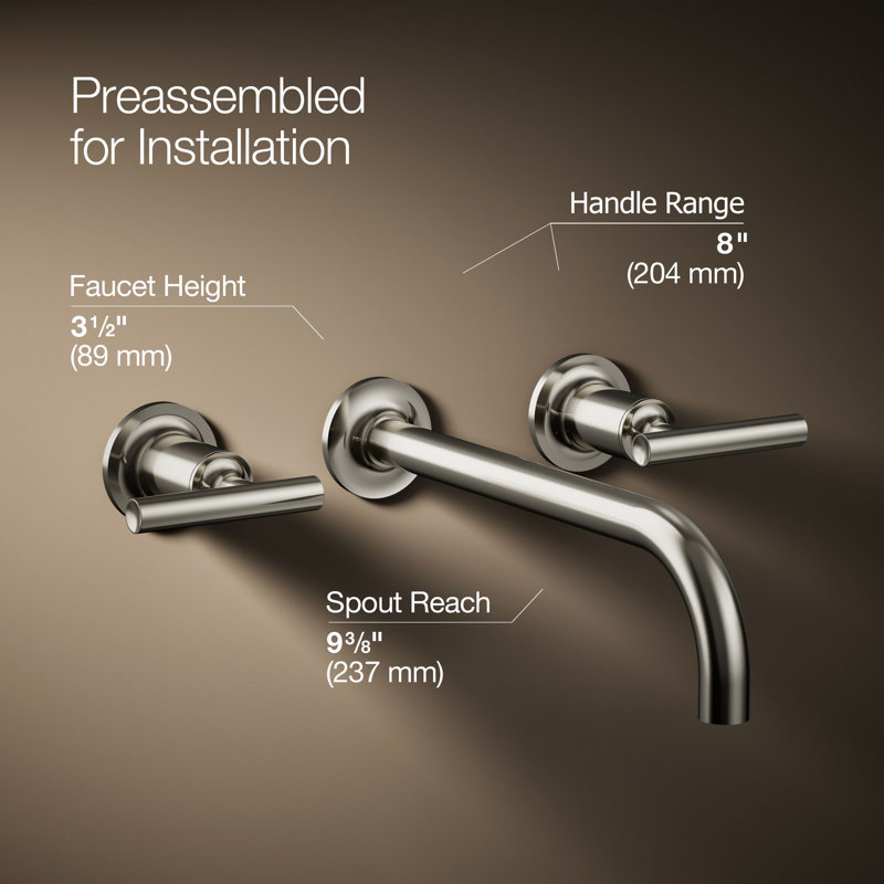 Purist® Wall Mounted Bathroom Faucet, Vibrant Polished Nickel, Lever Handle