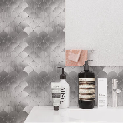 2.44'' W x 2.63'' L Metal Peel and Stick Mosaic Tile