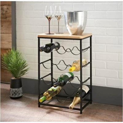 Farr 12 - Bottle Wine Bottle Rack in Black