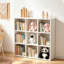 Bibliothèques avec rangement, organisateur moderne en métal blanc à 9 cubes pour bureau personnel