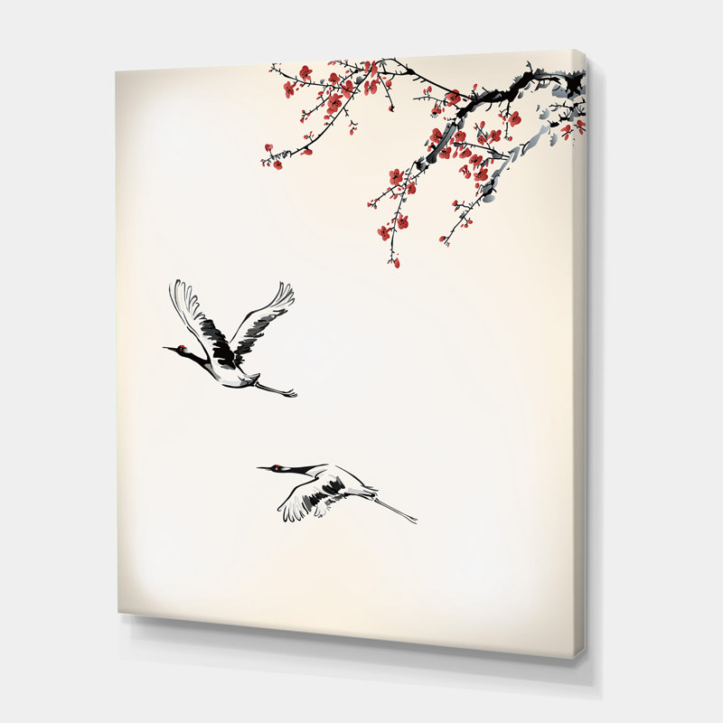 Sweet Winter Birds - peinture sur toile, H 32 po x l 16 po x P 1 po, Toile tendue