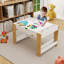Table de jeu pour enfants 2 en 1 avec 7 compartiments de rangement, compatible avec le bloc de construction LEGO, mobilier de jeu d'apprentissage moderne pour activités - blanc