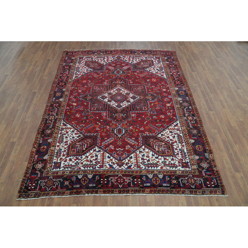 Tapis traditionnel rétro à motif géométrique 8 x 10
